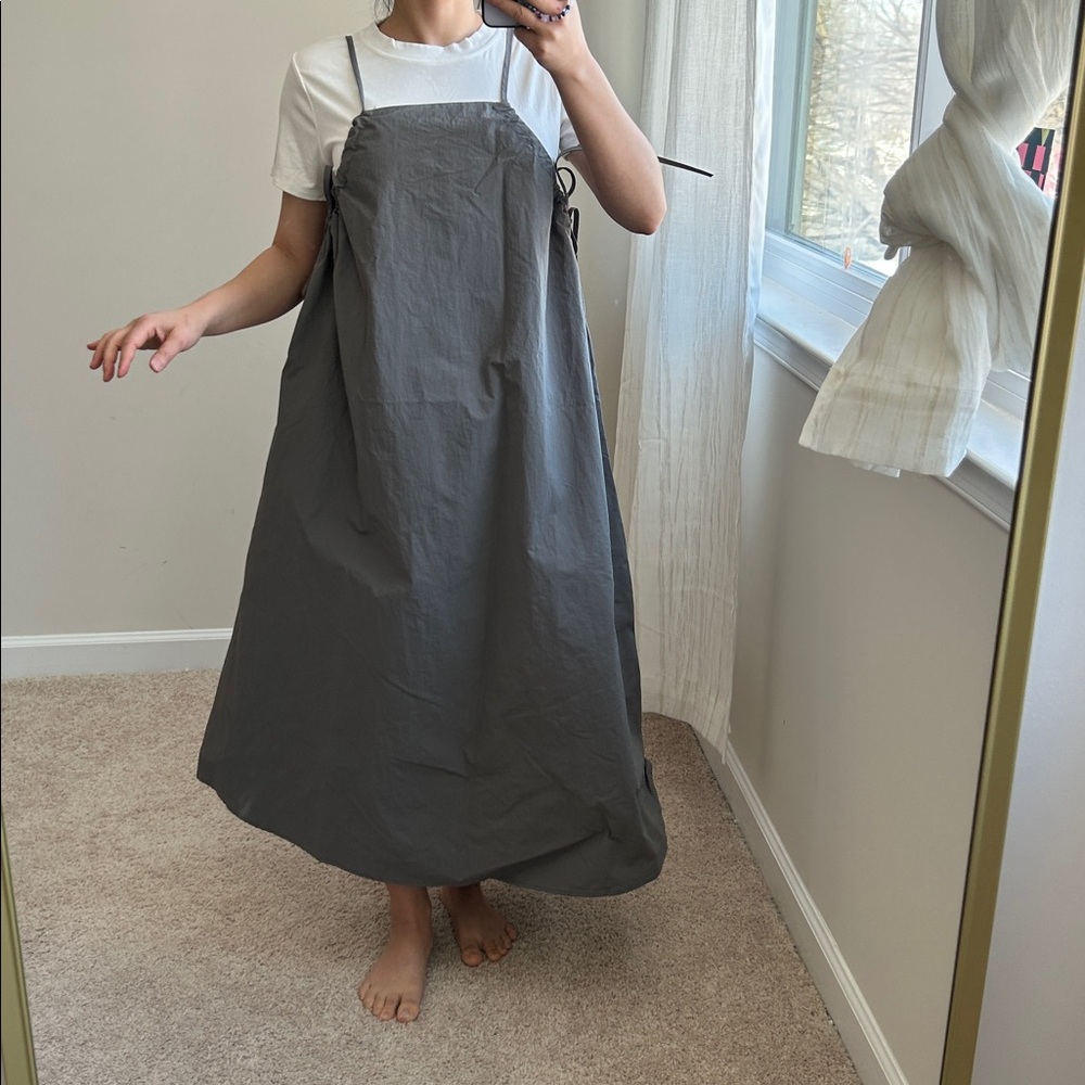 Gray water resistant fabric dress. S/M